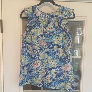 Charlie Paige Blue, Green, and Pink Patterned Top. Size M. Gorgeous.